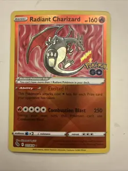 Radiant Charizard 011/078 Pokemon GO Holo TCG Trading Card NM - Image 1