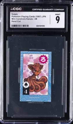 1997 POKEMON PLAYING CARDS JPN MINI COROCORO KARUTA - HAND CUT VULPIX CGC 9 - Image 1