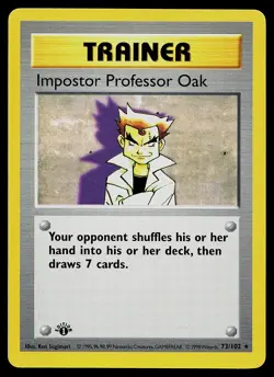 Pokemon Card - Imposter Professor Oak 1st Edition Base Set Shadowless 73/102 - Image 1