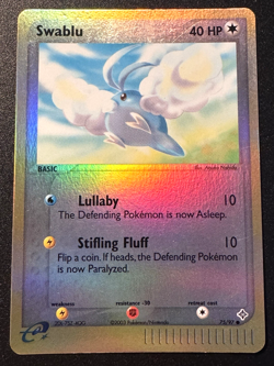 Swablu 75/97 EX Dragon Pokemon Card Reverse Holo Foil Rare MP - Image 1