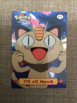 Meowth TV11 #52 Non Holo 1999 Pokemon Topps TV Animation Edition Puzzle Card NM - Image 1