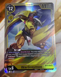 Digimon Card Game WarGreymon BT4-048 SR Foil - Image 1