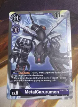 Digimon Card Game MetalGarurumon P-027 Foil - Image 1