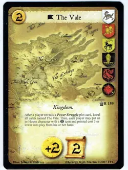 1x A Game of Thrones CCG AGOT Five Kings Edition Card - The Vale #R159 RARE - Image 1