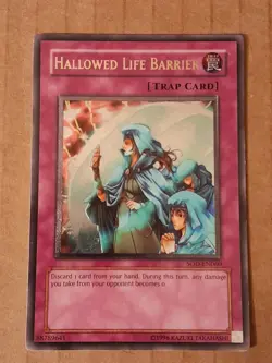 YuGiOh Hallowed Life Barrier SOD-EN060 Ultimate Rare Unlimited Edition MP - Image 1