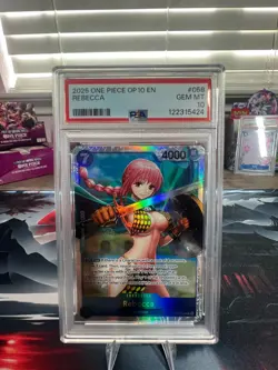 2025 One Piece OP 10-058 En Super Rare Rebecca PSA 10 - Image 1
