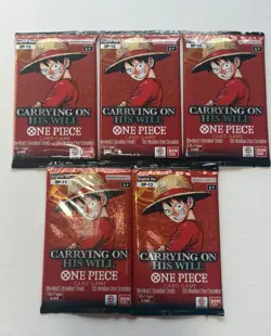 Lot Of 5 One Piece OP13 Carrying On His Will Booster Pack ENGLISH New Loose Pack - Image 1