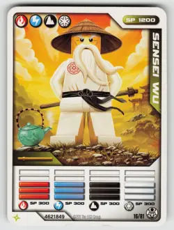 2011 LEGO Ninjago TCG - SENSEI WU - Non Holo Character Card #16/81 - Image 1