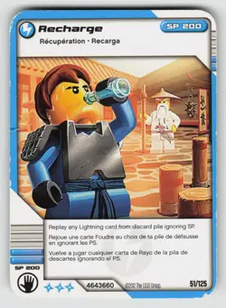 2012 LEGO Ninjago TCG - RECHARGE - Non Holo Lightning Card #51/125 - Image 1