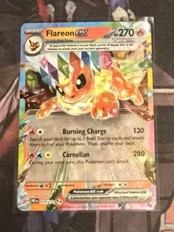 Pokemon TCG Flareon EX Prismatic Evolutions Double Rare Holo Card 014/131 NM - Image 1