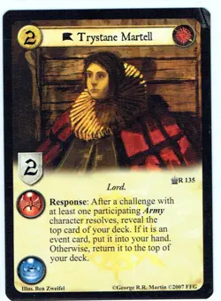 1x A Game of Thrones CCG AGOT Five Kings Edition Card - Trystane Martell #R135 - Image 1