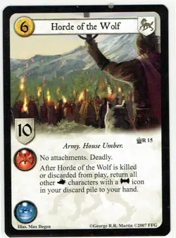 1x A Game of Thrones CCG Five Kings Edition Card - Horde of the Wolf RARE #R15 - Image 1