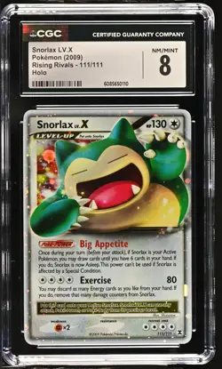 CGC 8 Snorlax LV.X 2009 Rising Rivals 111/111 Holo Pokemon Card - Image 1