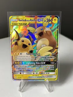 Pokemon GX Unified Minds Alolan Raichu Card 54/236 Ultra Rare SM Holo - Image 1