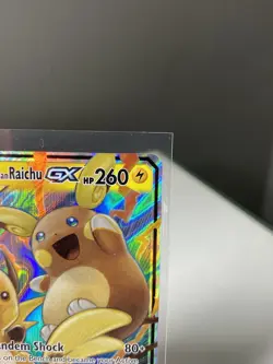 Pokemon GX Unified Minds Alolan Raichu Card 54/236 Ultra Rare SM Holo - Image 3