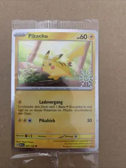 Pokemon 151 Pikachu 025/165 Cosmicfoil Snowflake Promo Swirl Sealed - Image 1