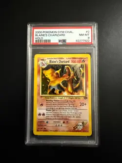 2000 POKEMON GYM CHALLENGE #2 BLAINE'S CHARIZARD HOLO PSA 8 - Image 1