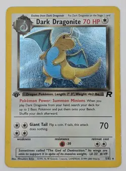 Dark Dragonite 5/82 1st Edition Holo Team Rocket WOTC 2000 - Image 1