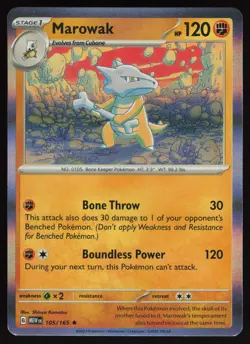 MAROWAK 105/165 RARE 151 POKEMON HOLO NM/M - Image 1