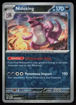 NIDOKING 034/165 RARE 151 POKEMON REVERSE HOLO NM/M - Image 1