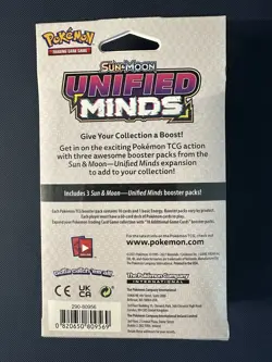 Pokemon TCG Sun & Moon Unified Minds Hanger Box Sealed (3 Booster Packs) - Image 4