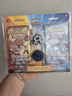 Pokemon Double Crisis 4 Pack Blister With Team Aqua Pin And Coin 2015 Sealed - Image 1