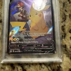 2022 POKEMON SWORD & SHIELD LOST ORIGIN #TG16 FULL ART/PIKACHU V PSA 9 - Image 4