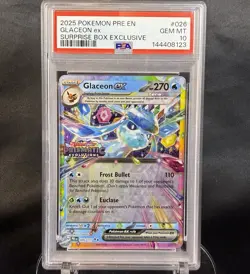 Pokemon Prismatic Evolutions Glaceon ex 026/131 Surprise Box PSA 10 Gem Mint - Image 1