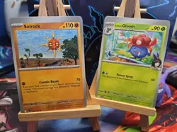 Miscut Ascended Heroes Miscuts Pokemon Cards Solrock 106 + Gloom 002 Card - Image 1