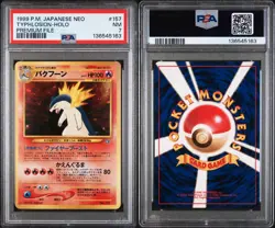 1999 Pokemon Typhlosion #157 Neo Premium File Holo PSA 7 NM Japanese - Image 1