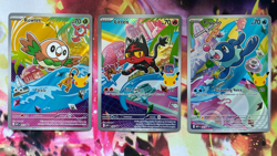 Pokemon TCG First Partner Illustration Collection Popplio 45 Litten 44 rowlet 43 - Image 1