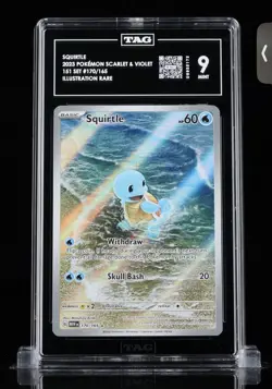 Pokemon Squirtle 170/165 Scarlet & Violet 151 Illustration Rare Holo TAG 9 #10 - Image 1
