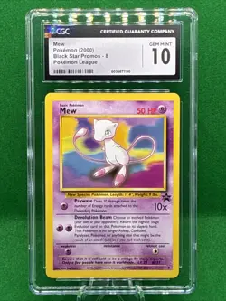 2000 Pokemon League Mew Black Star Promo #8 CGC Gem Mint 10 - Image 1
