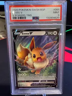 2020 Pokemon Eevee V Sword & Shield Promo SWSH065 PSA 9 - Image 1