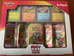 Pokemon TCG Scarlet & Violet 151 5-Pack of Mini Tins w/4 Promos Costco - Sealed - Image 1