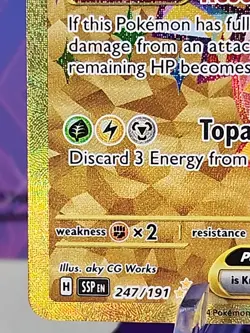 Pokemon TCG Pikachu Ex 247/191 Hyper Rare Gold Surging Sparks Full Art SSP ENG - Image 5