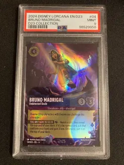 2024 DISNEY LORCANA CARD EN 3 D23 PROMO ENCHANTED BRUNO UNDETECTED #04 PSA 9 !!! - Image 1