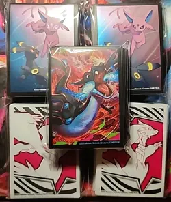 Pokemon 5 Sealed Card Sleeves Mixed Lot White Flare Phantasmal Flames Prismatic - Image 1