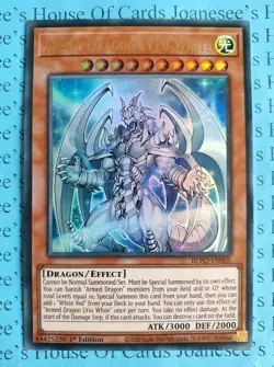 Armed Dragon LV10 White BLVO-EN005 Ultra Rare Yu-Gi-Oh Card 1st Edition New - Image 1