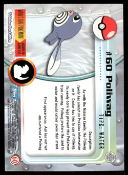 Pokemon Cards Poliwag #60 Topps Trading Cards Series 1 NM *2 - Image 2