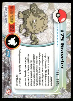 Pokemon Cards Graveler #75 Topps Trading Cards Series 1 NM *3 - Image 2