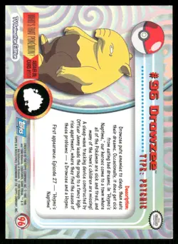 Pokemon Cards Drowzee #96 Topps Trading Cards Series 2 NM *3 - Image 2