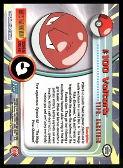 Pokemon Cards Voltorb #100 Topps Trading Cards Series 2 NM *1 - Image 2