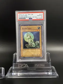 YUGIOH 1ST ED LOB-010 SILVER FANG & LOB-094 Mystical Moon PSA 10, 2 Card Lot 💎 - Image 2