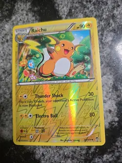 2014 Pokemon TCG XY Furious Fist Raichu Reverse Holo Card #28/111 - Image 2