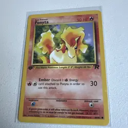 Ponyta 1st Edition 64/82 Pokemon TCG Card Team Rocket, WOTC 1999 - Image 1