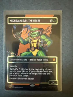 MTG Michelangelo The Heart 0092 (Borderless) TMNT Surge Foil - Image 1