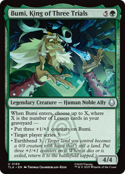 Bumi, King of Three Trials 169 TLA Avatar: The Last Airbender MTG Magic NM - Image 1