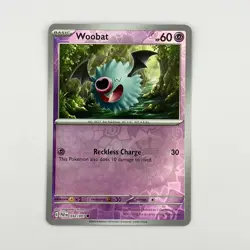 032/091 WOOBAT REVERSE HOLO PALDEAN FATES POKEMON CARD - Image 1