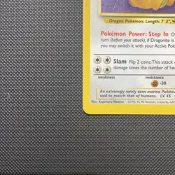 Pokemon TCG Dragonite Fossil Holo Unlimited Rare Card 4/62 WOTC Moderately Play - Image 4